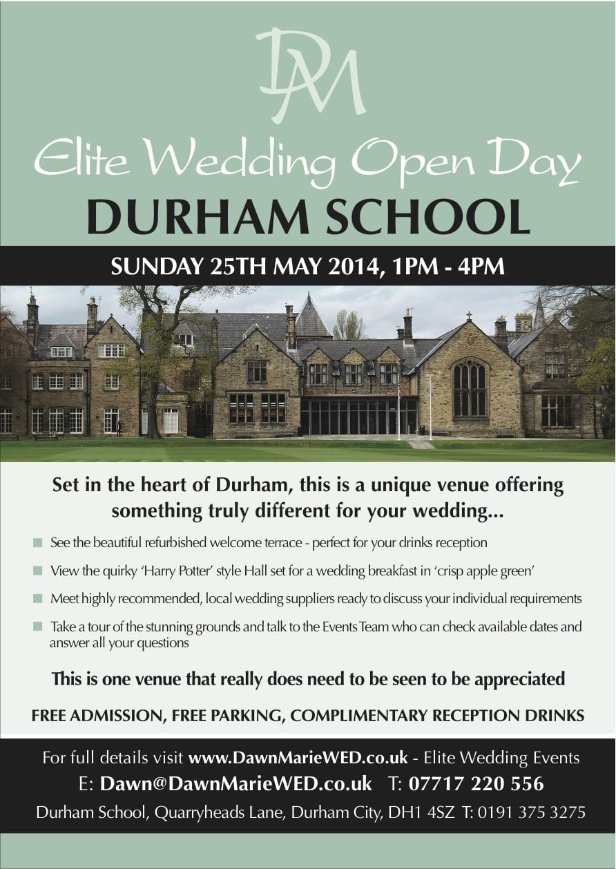 Wedding Open Day at Durham School, Sunday 25th May 2014