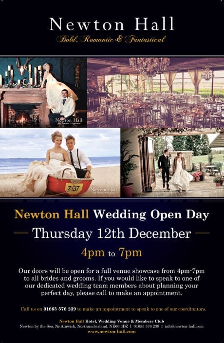 Newton Hall Wedding Open Evening - Thursday 12th December 2013